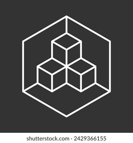 Abstract shape icon isolated on grey background. Design element. Vector illustration.