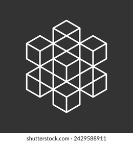 Abstract shape icon isolated on grey background. Design element. Vector illustration.