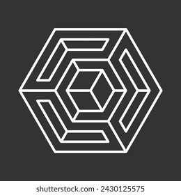 Abstract shape icon isolated on grey background. Design element. Vector illustration.