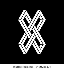 Abstract shape icon isolated on black background. Design element. Vector illustration.