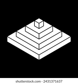 Abstract shape icon isolated on black background. Design element. Vector illustration.