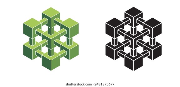 Icono de forma abstracta aislado sobre fondo blanco. Elemento de diseño. Ilustración vectorial.