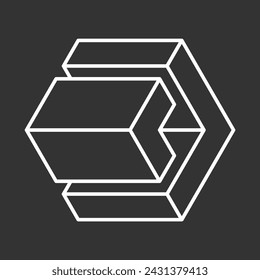Abstract shape icon isolated on grey background. Design element. Vector illustration.