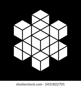 Abstract shape icon isolated on black background. Design element. Vector illustration.