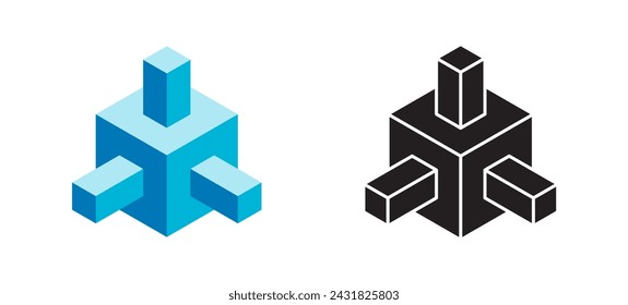 Icono de forma abstracta aislado sobre fondo blanco. Elemento de diseño. Ilustración vectorial.