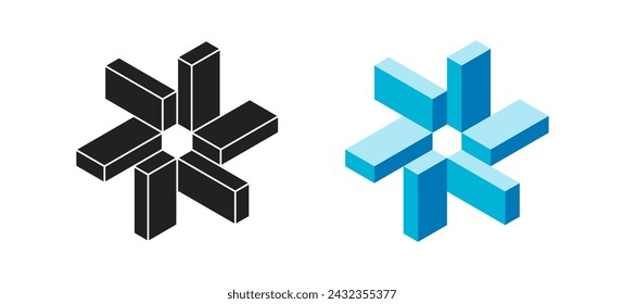 Abstract shape icon isolated on white background. Geometric logotype designs. Vector illustration.