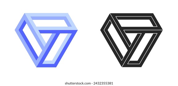 Abstract shape icon isolated on white background. Geometric logotype designs. Vector illustration.