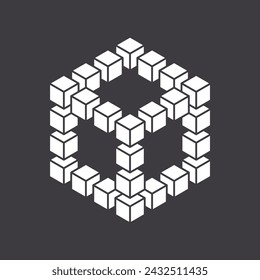 Abstract shape icon isolated on grey background. Design element. Vector illustration.
