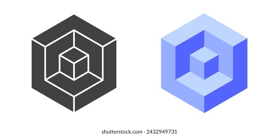 Abstraktes Shape-Symbol isoliert auf weißem Hintergrund. Geometrische Logotypen. Vektorgrafik.