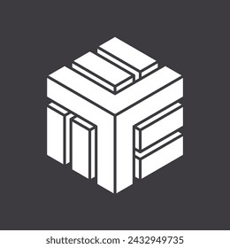 Abstract shape icon isolated on grey background. Design element. Vector illustration.
