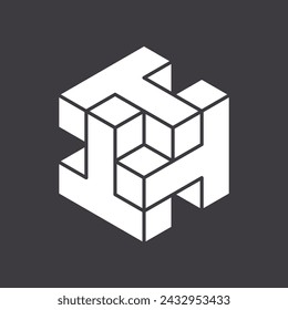 Abstract shape icon isolated on grey background. Design element. Vector illustration.