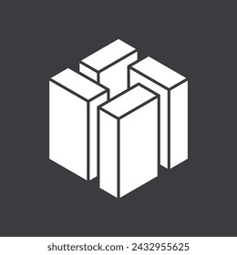 Abstract shape icon isolated on grey background. Design element. Vector illustration.