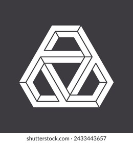 Abstract shape icon isolated on grey background. Geometric logotype designs. Vector illustration.