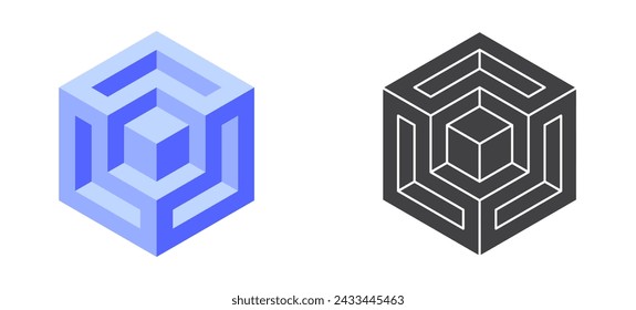 Icono de forma abstracta aislado sobre fondo blanco. Diseños de logotipos geométricos. Ilustración vectorial.