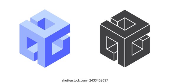 Abstract shape icon isolated on white background. Geometric logotype designs. Vector illustration.