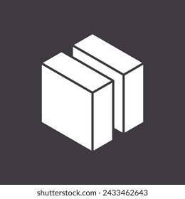 Abstract shape icon isolated on grey background. Geometric logotype designs. Vector illustration.