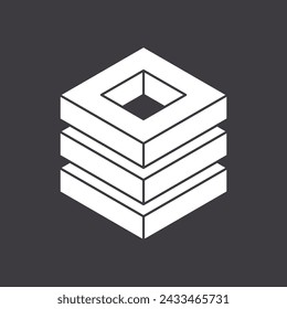 Abstract shape icon isolated on grey background. Geometric logotype designs. Vector illustration.
