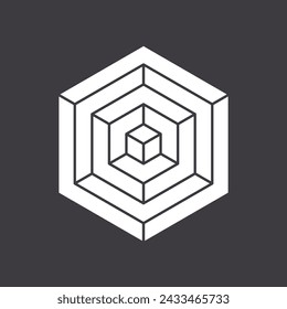 Abstract shape icon isolated on grey background. Geometric logotype designs. Vector illustration.