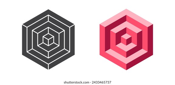 Abstract shape icon isolated on white background. Geometric logotype designs. Vector illustration.