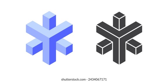 Abstract shape icon isolated on white background. Geometric logotype designs. Vector illustration.