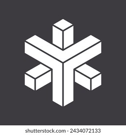 Abstract shape icon isolated on grey background. Geometric logotype designs. Vector illustration.