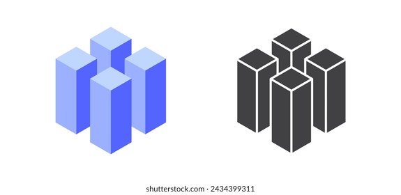 Abstraktes Shape-Symbol isoliert auf weißem Hintergrund. Geometrische Logotypen. Vektorgrafik.