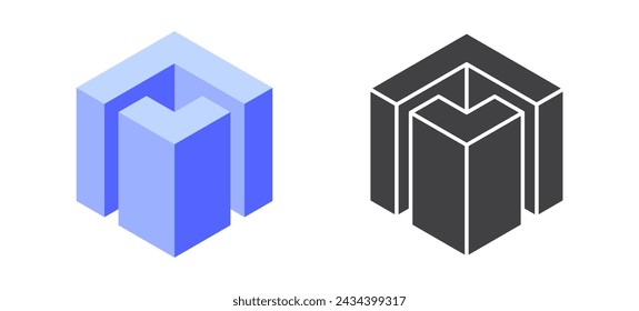 Abstract shape icon isolated on white background. Geometric logotype designs. Vector illustration.