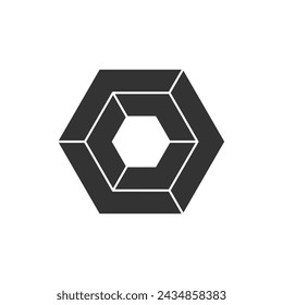 Abstract shape icon isolated on white background. Vector illustration.