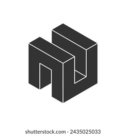 Icono de forma abstracta aislado sobre fondo blanco. Diseño geométrico. Ilustración vectorial.