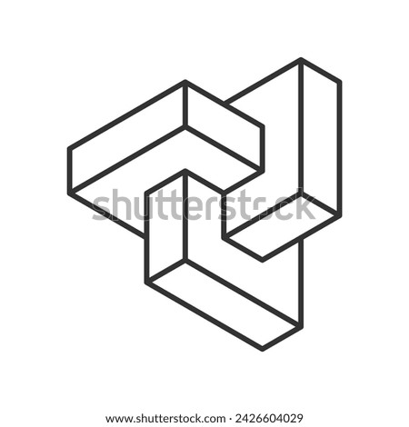 Abstract shape icon isolated on white background. Line art. Vector illustration.
