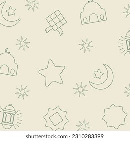 Abstract shape of icon pattern of moon, star, mosque, cloud, lantern, Islamic themed geometric design. social media template, for beautiful gift wrapping and textiles