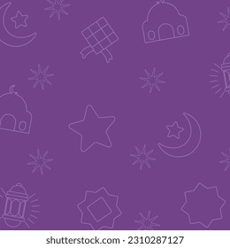 Abstract shape of icon pattern of moon, star, mosque, cloud, lantern, Islamic themed geometric design. social media template, for beautiful gift wrapping and textiles