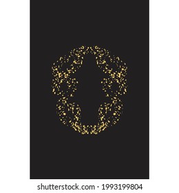 Ilustración abstracta de forma en oro, vector