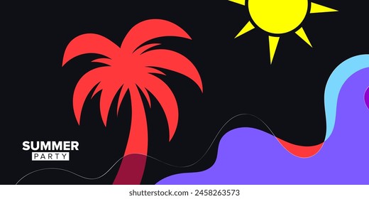 abstract shape illustration for summer party background style collection