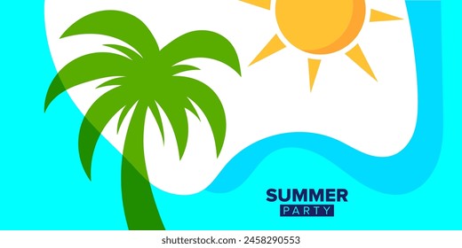abstract shape illustration for summer party background poster