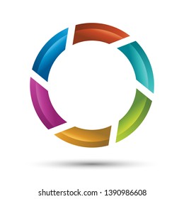 Abstract Shape, Infinite Loop Icon. Infographic Example. Multicolor Ring Isolated On White Background. Colorful Camera Shutter Aperture.