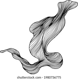 Forma abstracta. Composición abstracta del estilo de pintura con tinta. Ilustración vectorial dibujada a mano.