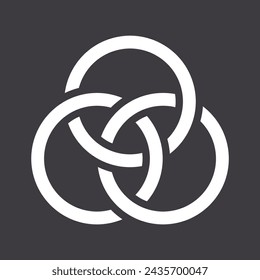 Abstract shape isolated on black background. Entangled design. Vector illustration.