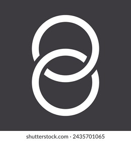 Abstract shape isolated on black background. Entangled design. Vector illustration.
