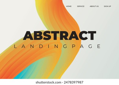 Abstractas forma Landing Page blanco naranja Plantilla