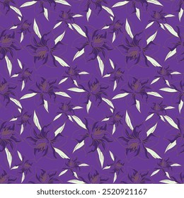 Forma Abstractas de la hoja y de la flor patrón inconsútil orgánico. patrón geométrico negro de las hojas florales en el fondo blanco. modelo del verano de la silueta de las hojas estilo moderno del Vector