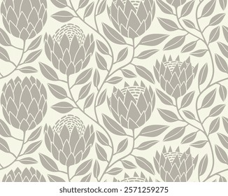 Abstract shape leaf and flower organic seamless pattern. black floral leaves geometric pattern 