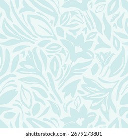 Hoja de forma Abstractas y patrón sin fisuras orgánico de la flor. patrón geométrico de hojas florales sobre fondo blanco. patrón de verano de la silueta de hojas estilo de Vector moderno.
