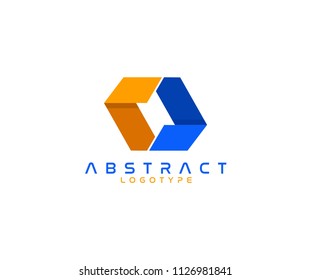 Abstract Shape Letter LL Logo