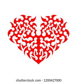 Abstract shape like symbolic heart or tattoo pattern.