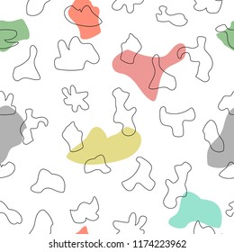 Abstract shape and line hand drawn pattern. For textile, poster, card, scrapbooking, birthday and party invitation, wallpaper or background.