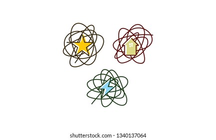 abstract shape line logo icon vector