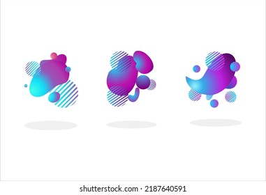 Abstract Shape Liquid Gradation on White Background
