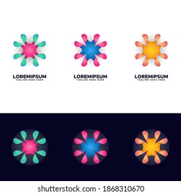 logotipo de forma abstracta flor gradiente de color