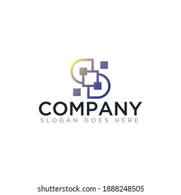 Logo de forma abstracta para el nombre de la compañía